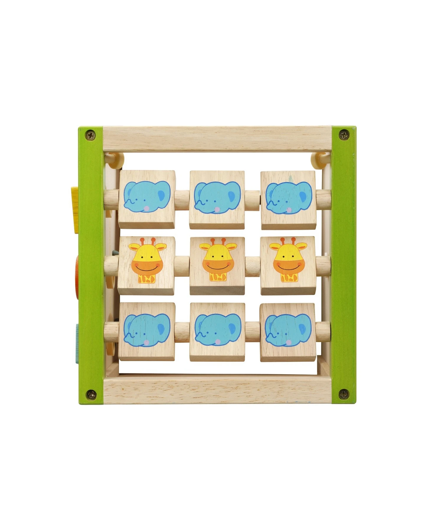 EverEarth 5-in-1 Safari Motorikwürfel aus Holz Maße 20 x 20 x 20 cm – Ansicht 2