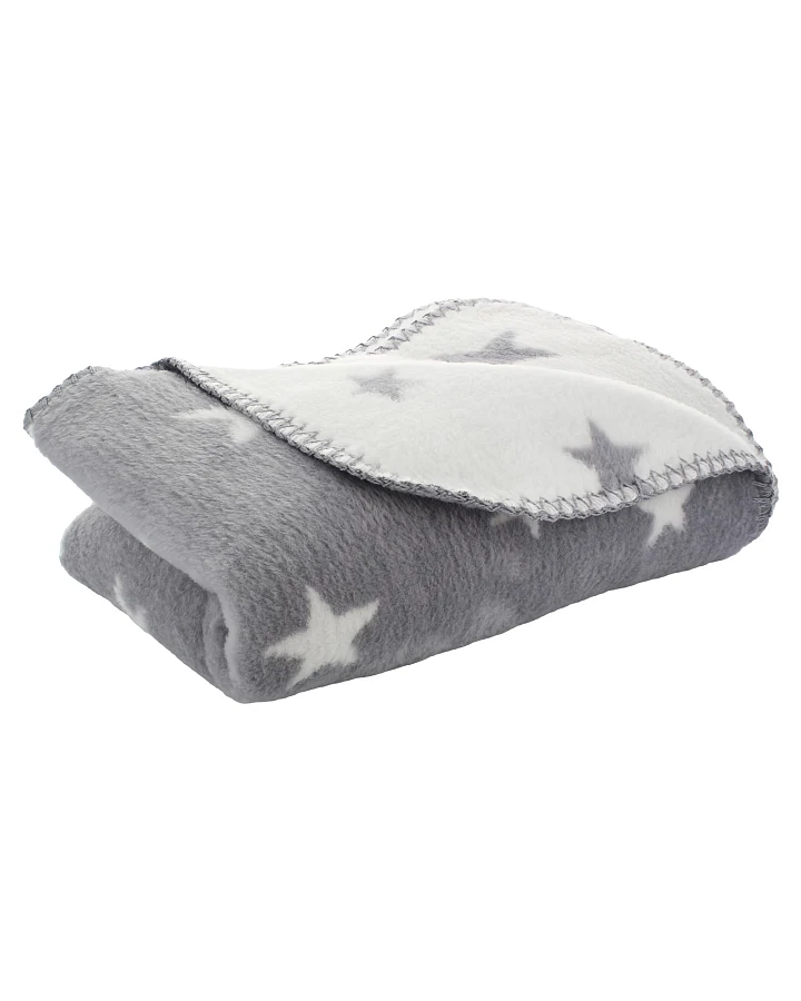 Babydecke Bio-Baumwolle New Stars titan Maße 75 x 100 cm