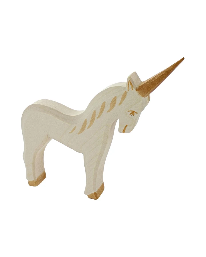 Produktseite: Ostheimer Einhorn 13,5 cm Laubholz, handgeschnitzt und lasiert