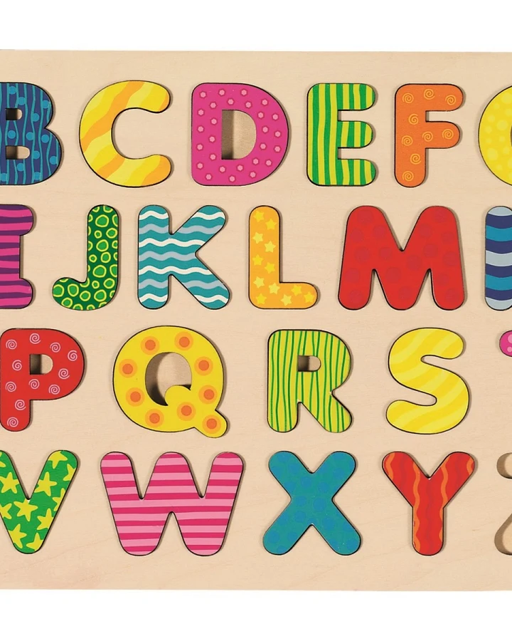 goki Steckpuzzle aus Holz Alphabet 26-teilig 30 x 21 x 1 cm