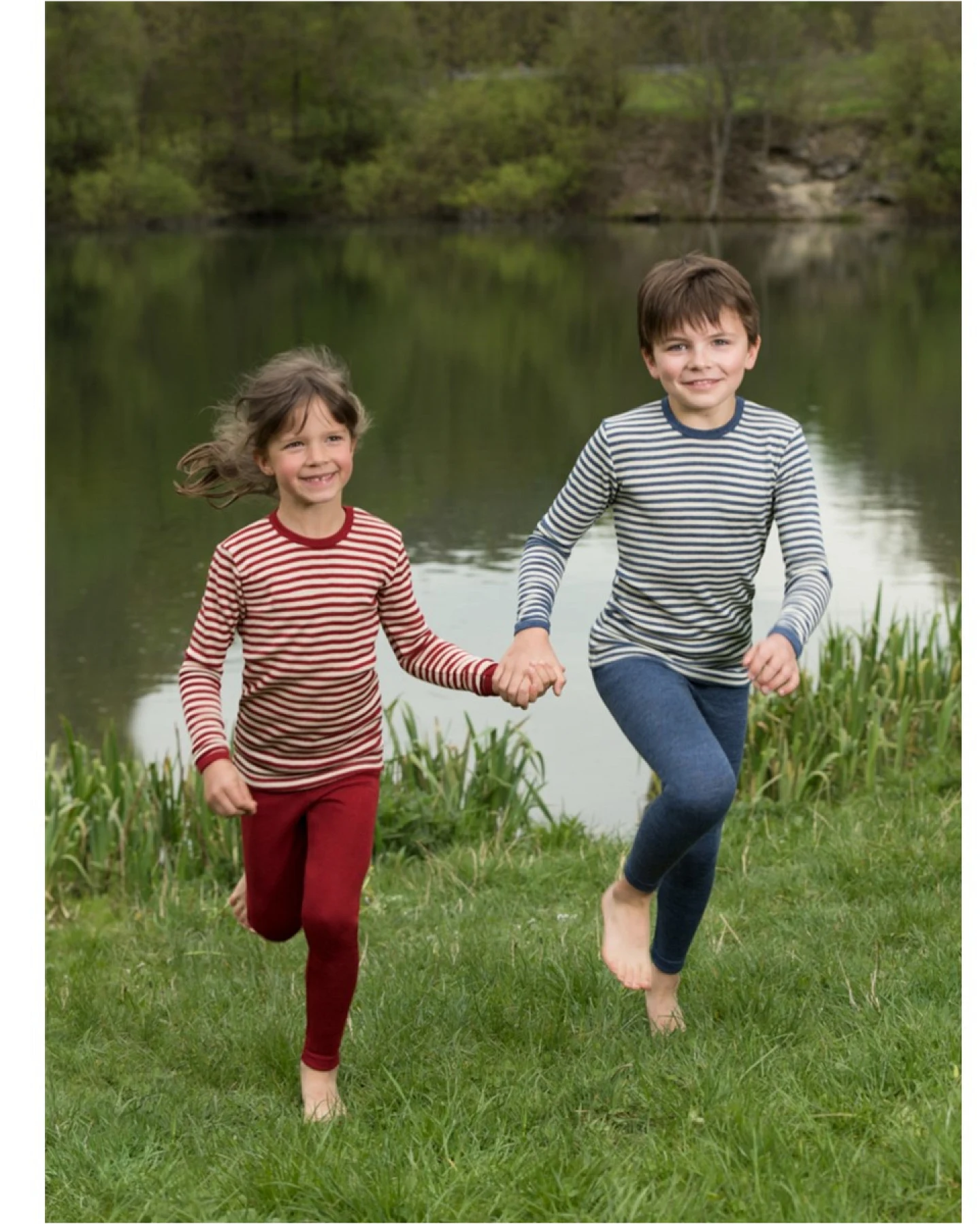 Engel Natur Kinder Leggings Bio-Merinowolle melange-blau Gr.92 – Ansicht 2
