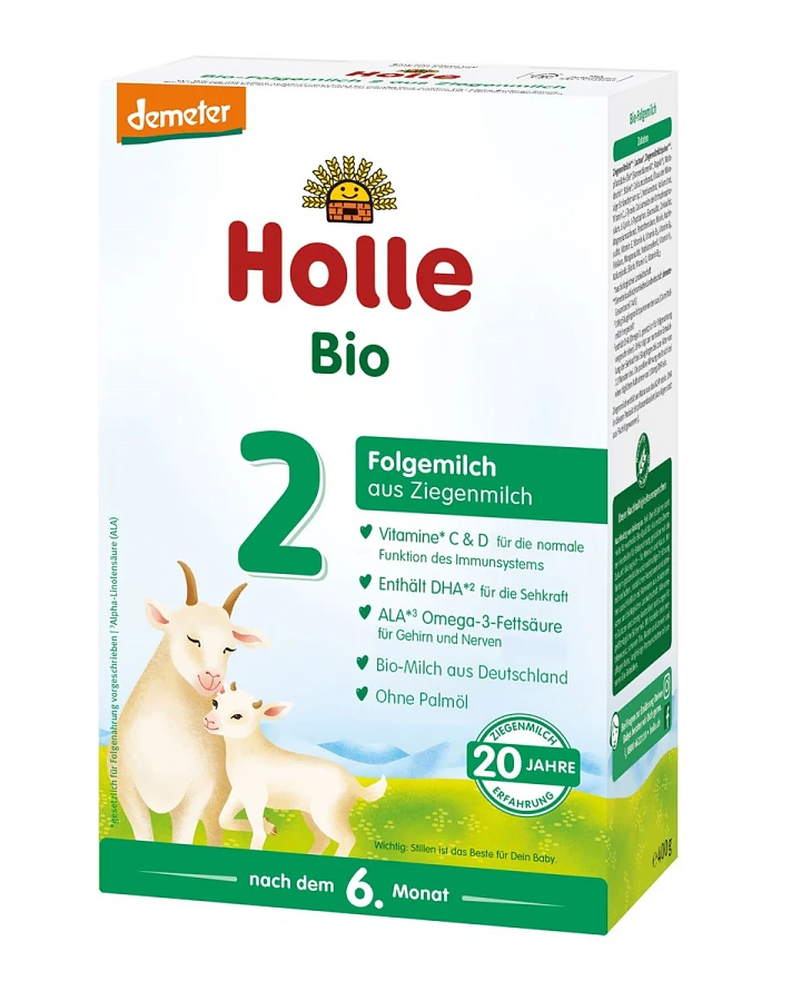 Holle Bio-Anfangsmilch auf Ziegenmilchbasis 2 Demeter nach dem 6. Monat, 400 g