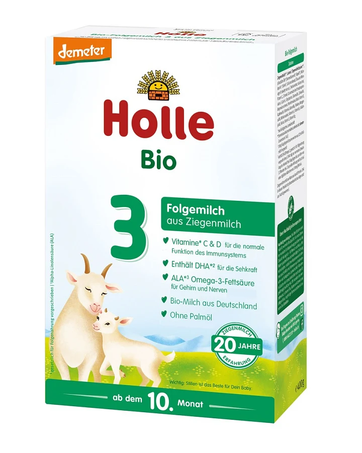 Holle Bio-Anfangsmilch auf Ziegenmilchbasis 3 Demeter ab dem 10. Monat, 400 g