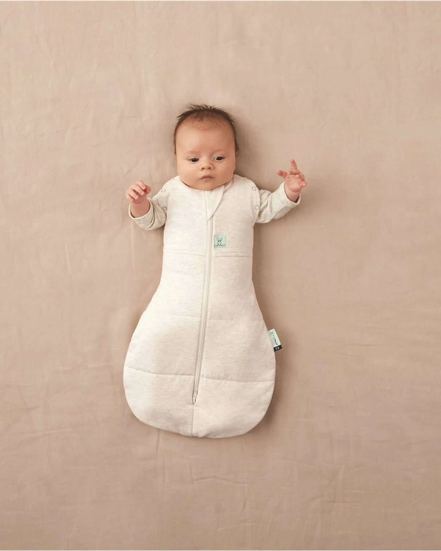 Baby Puck- und Schlafsack Winter "ergoCocoon" oatmeal marle Gr. 6-12 Monate – Ansicht 2