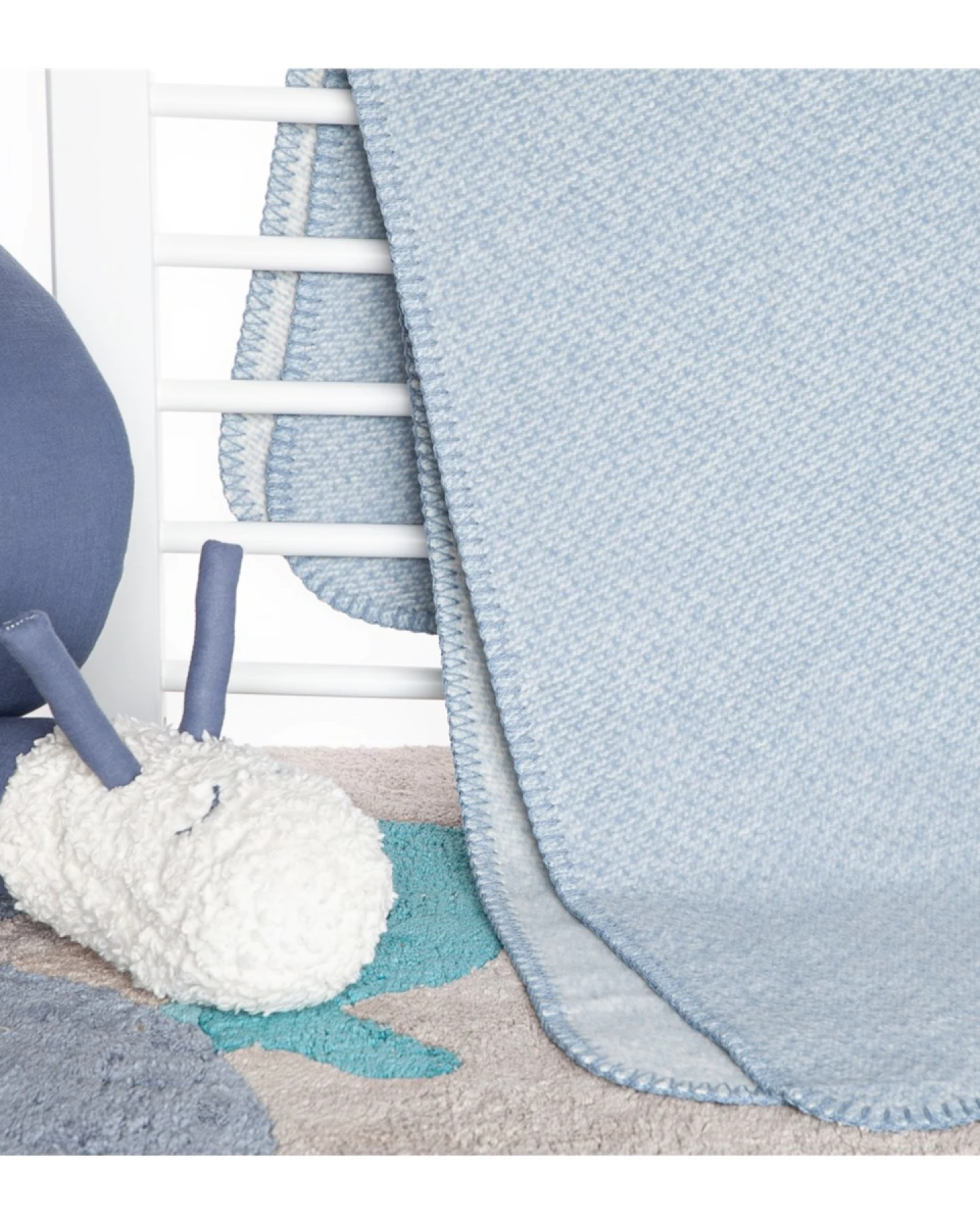 Babydecke Bio-Baumwolle stahlblau-melange Maße 75 x 100 cm – Ansicht 2