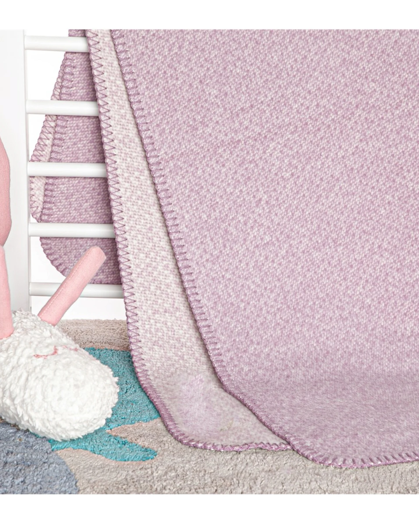 Babydecke Bio-Baumwolle mauve-melange Maße 75 x 100 cm – Ansicht 2