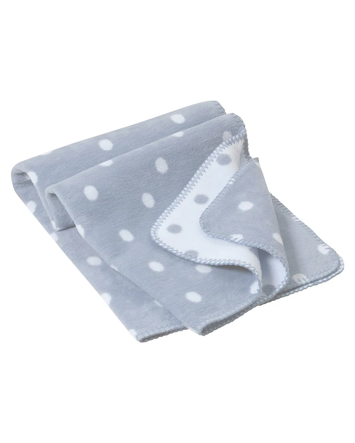 Babydecke Bio-Baumwolle stahlblau-Punkte Maße 75 x 100 cm
