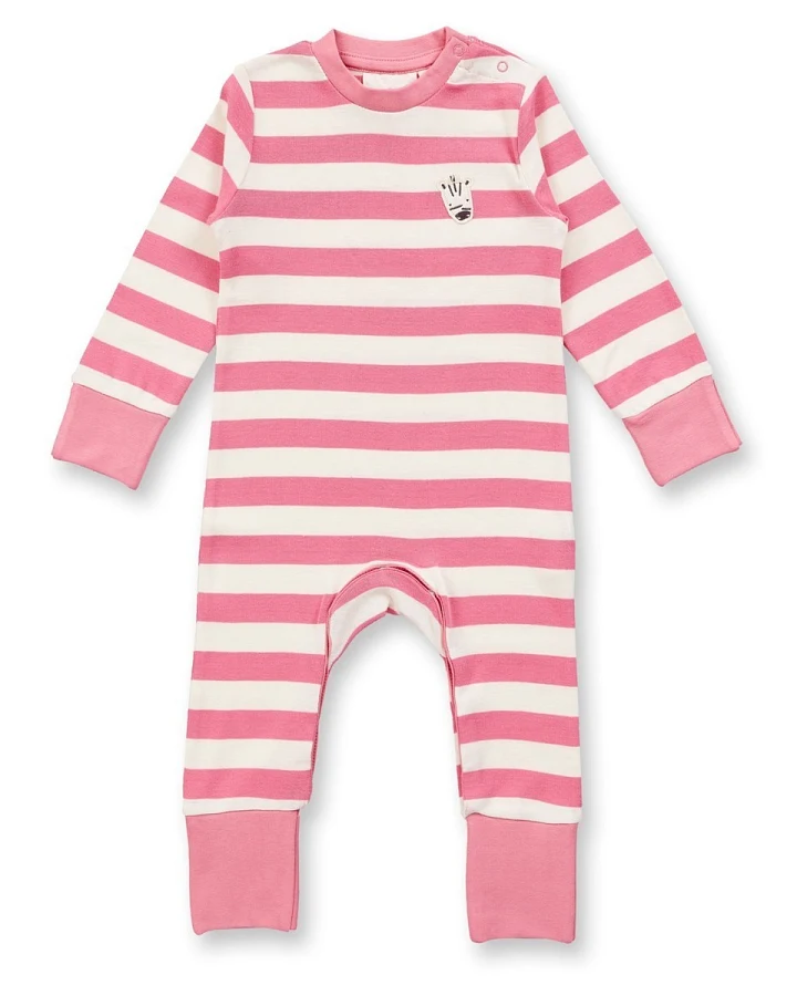 Sense Organics Baby und Kinder Schlafanzug mit Umschlagbündchen pink Gr. 74 (6-9 Monate)