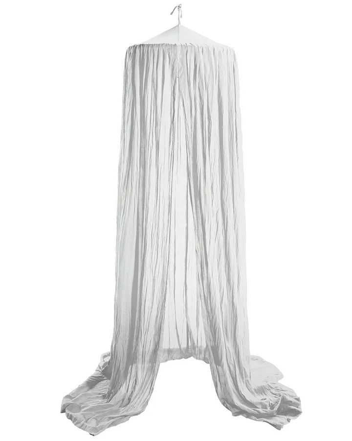 Betthimmel Baldachin Bio-Baumwolle warm white Länge 225 cm, Durchmesser 50 cm