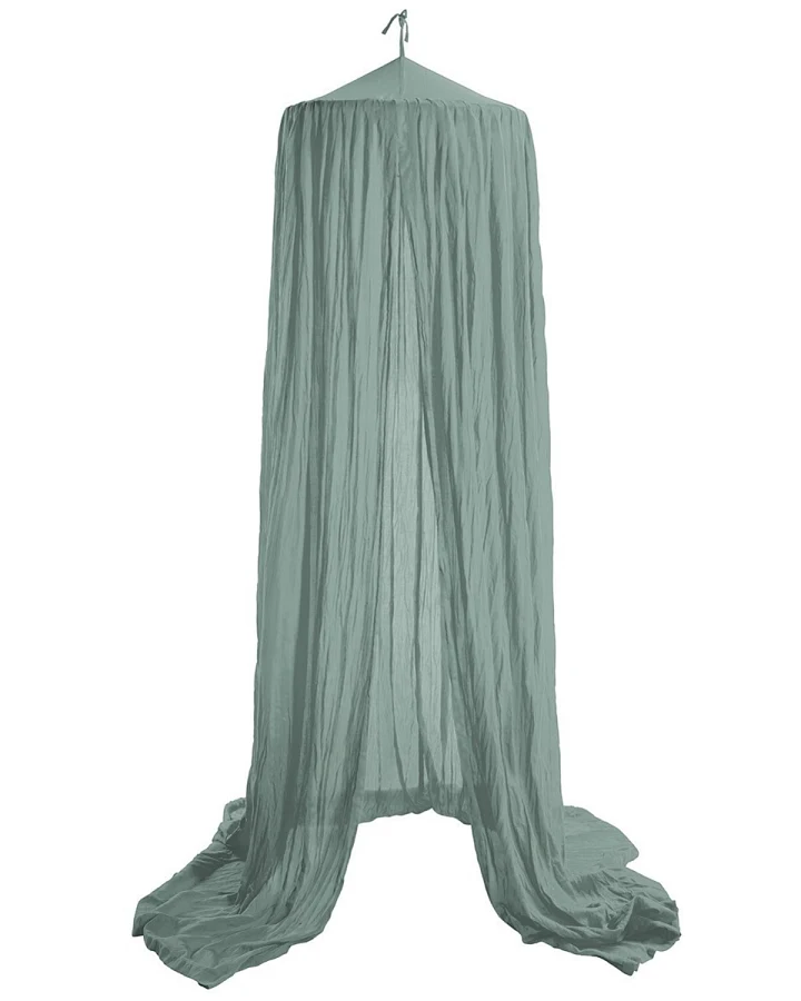 Betthimmel Baldachin Bio-Baumwolle dusty green Länge 225 cm, Durchmesser 50 cm