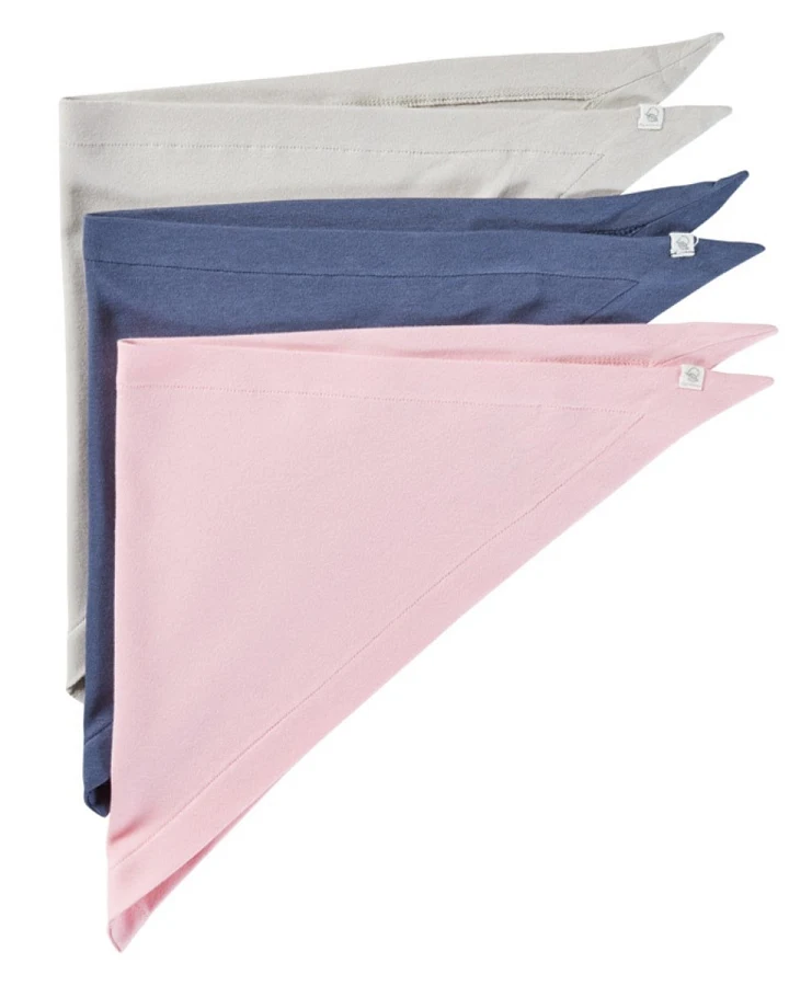 Baby und Kinder Dreieckstuch Bio-Baumwolle 3er Set rosa Maße 60 x 30 cm