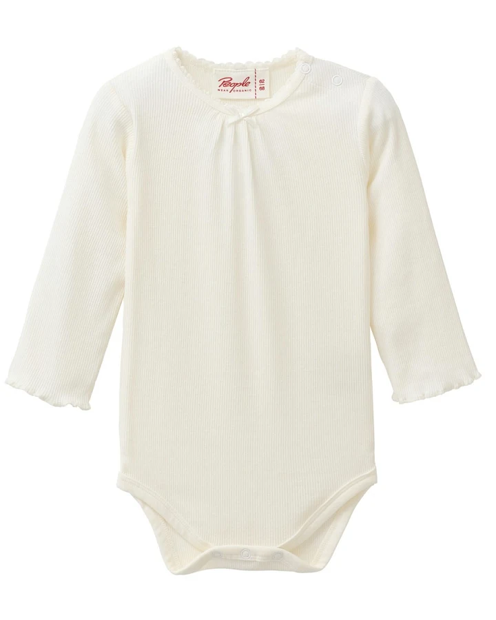 People Wear Organic Langarm-Body weiß Gr. 50/56