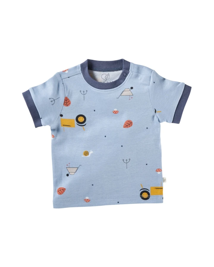 Baby T-Shirt Bio-Baumwolle Garten blau Gr.62/68