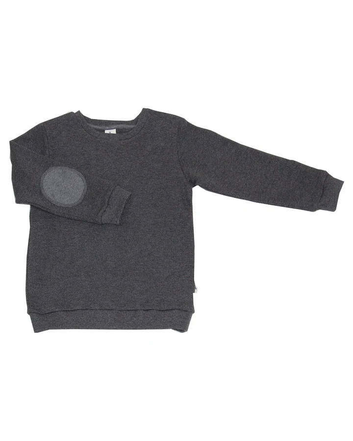 Kinder Pullover Piqué Qualität anthrazit-melange Gr.86/92