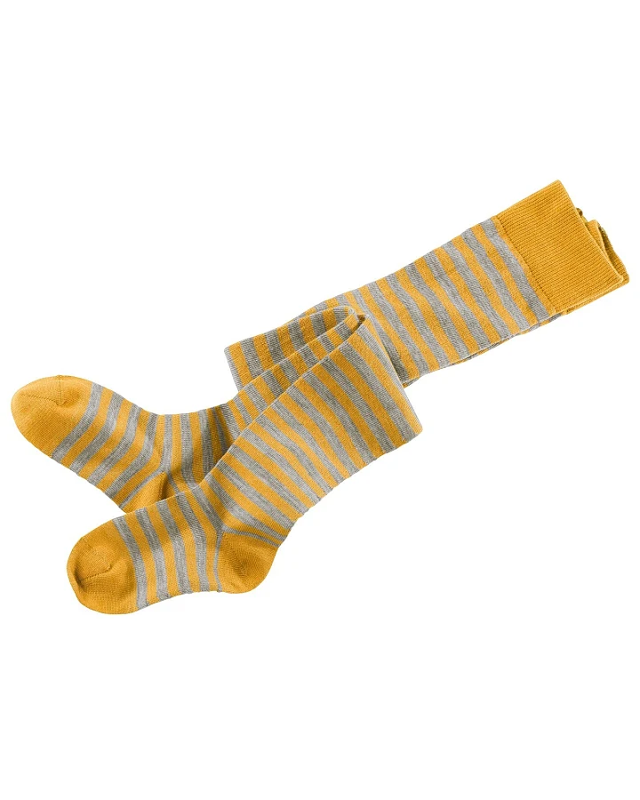 Kinder Strumpfhose messing-geringelt Gr. 3-4