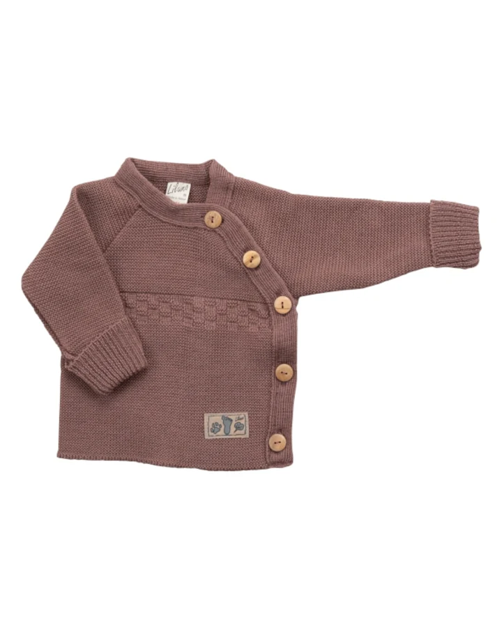 Lilano Babyjäckchen Bio-Schurwolle mauve Gr.62/68