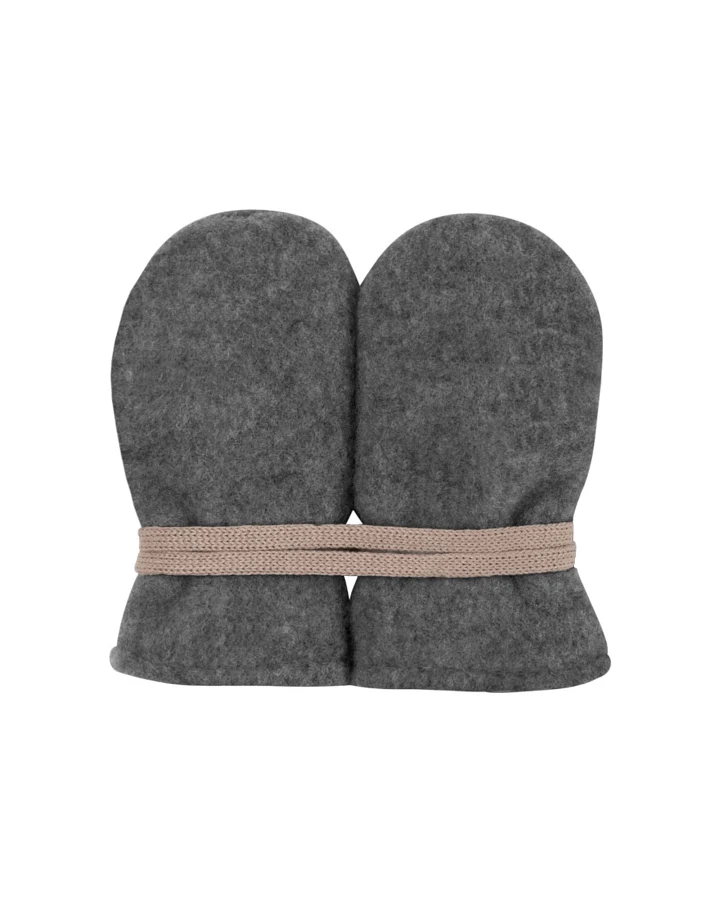 PURE PURE by Bauer Baby Handschuhe Fäustlinge Bio-Merinowolle Fleece schiefer Gr. 0 (0-6 Monate)