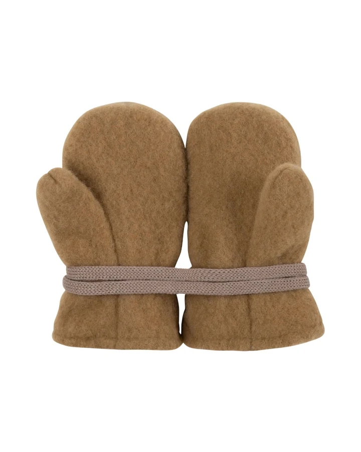 PURE PURE by Bauer Baby Handschuhe Fäustlinge Bio-Merinowolle Fleece ermine Gr.1 (6-12 Monate)