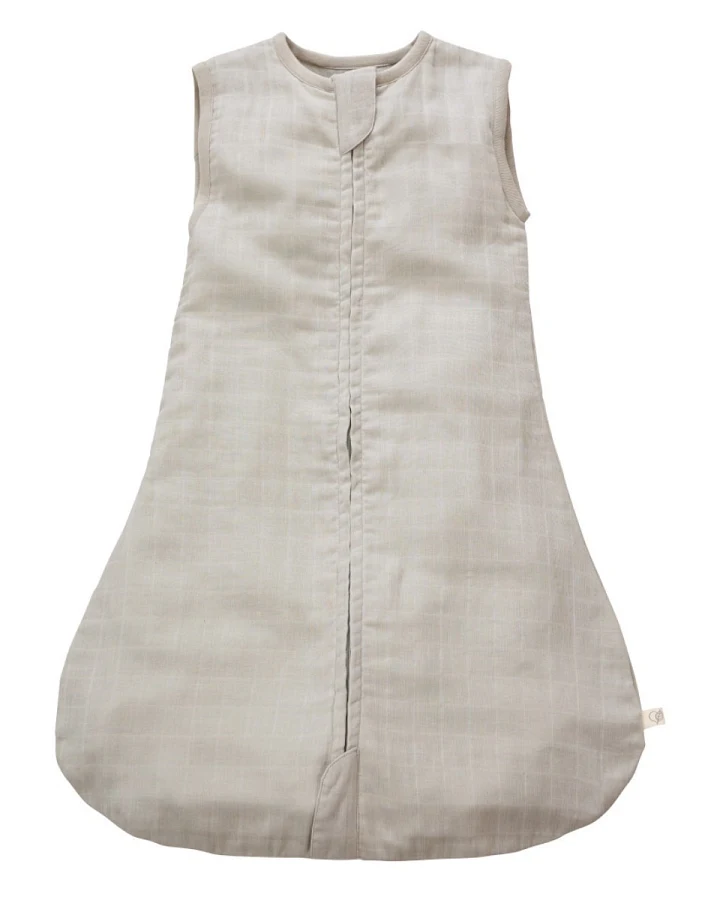 Schlafsack Baby Bio Baumwolle Musselin hellgrau Gr. 2 (90 cm)