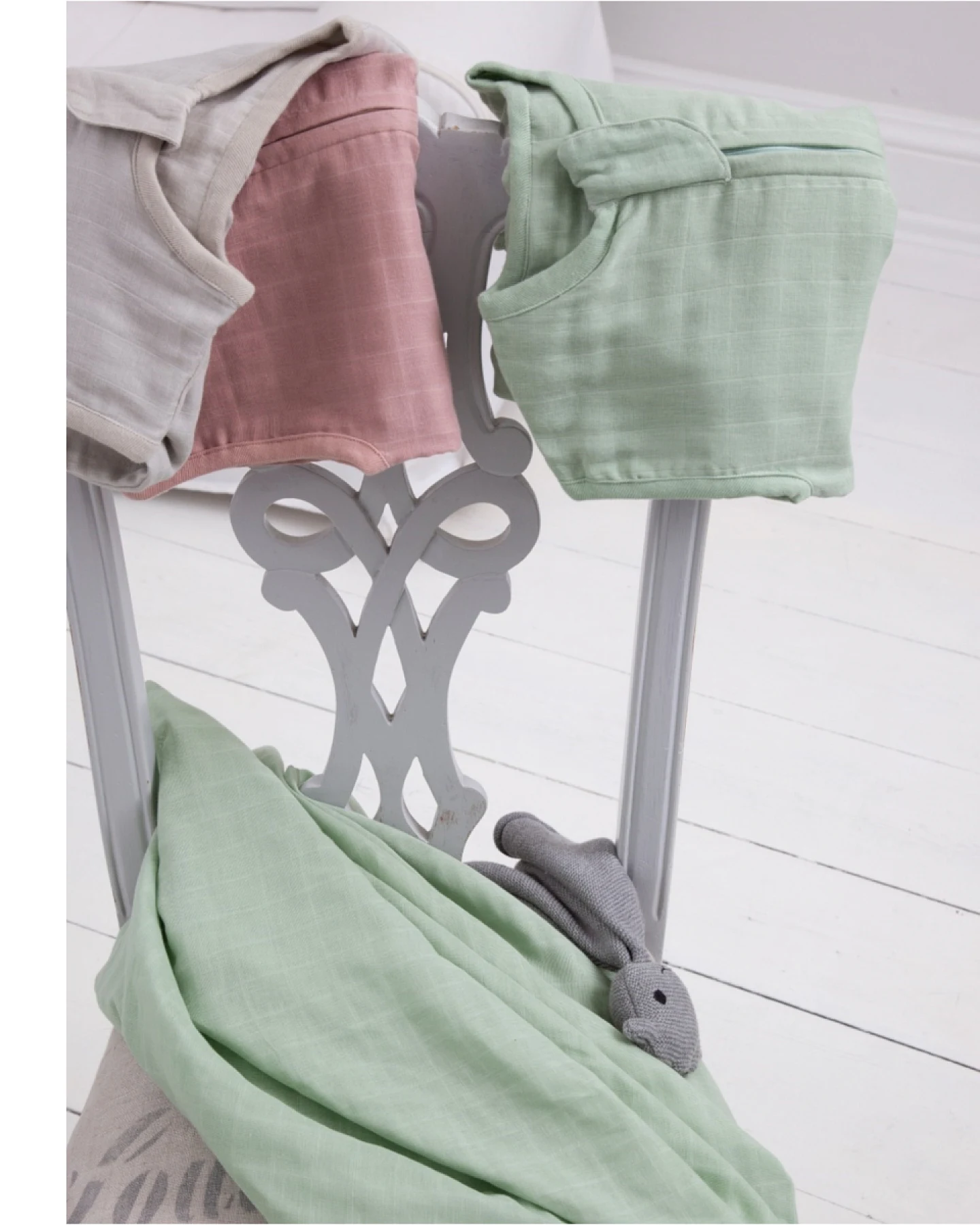 Pucktuch und Sommer Babydecke Bio-Baumwolle Musselin mint Maße 120 x 120 cm – Ansicht 2