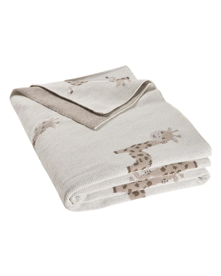 Babydecke Bio-Baumwolle Giraffe natur Maße 80 x 100 cm