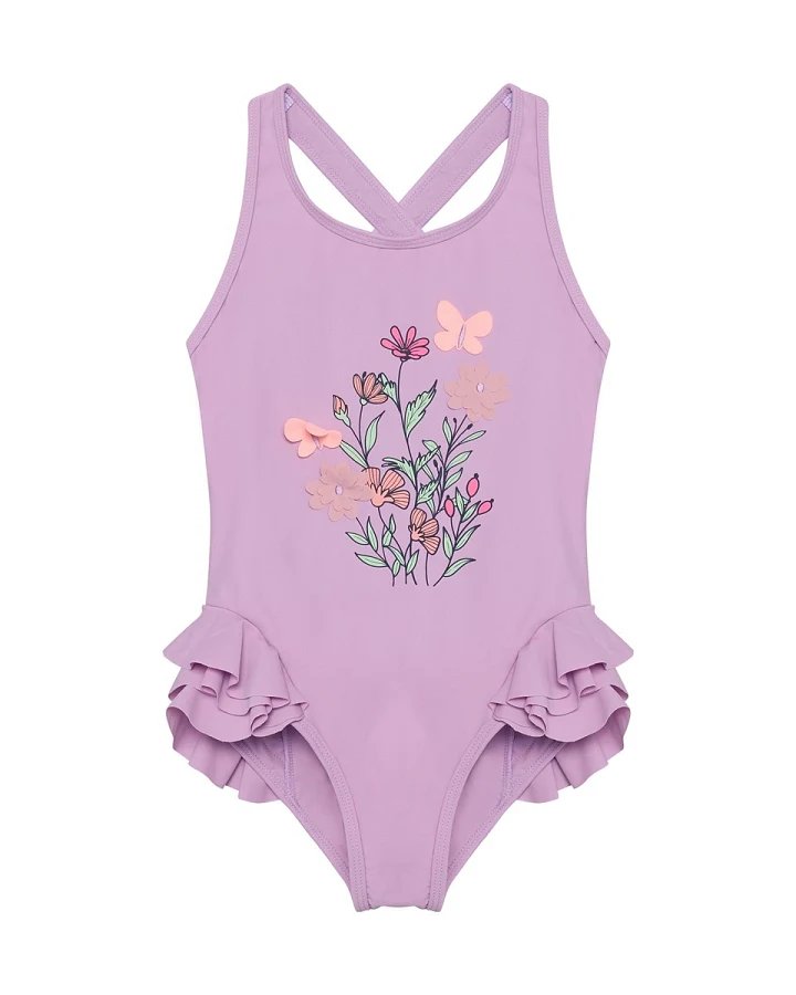 Badeanzug mit Applikation Lavender Mist Gr.110