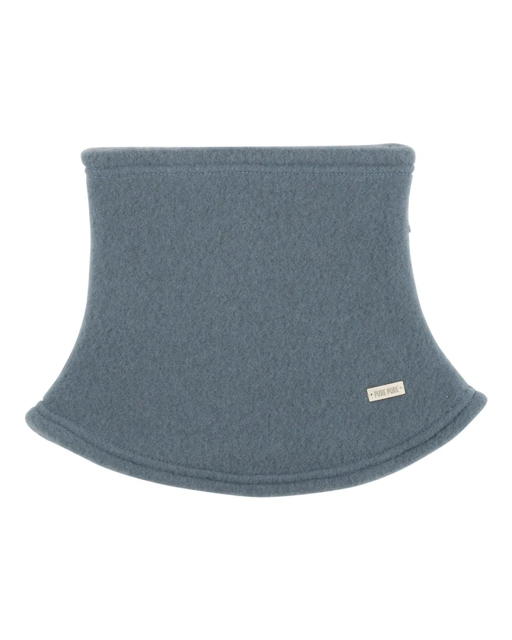 PURE PURE by Bauer Baby und Kinder Schlupfschal Bio-Merinowolle Fleece storm blue Gr. 1, Maße 21 x 20 cm