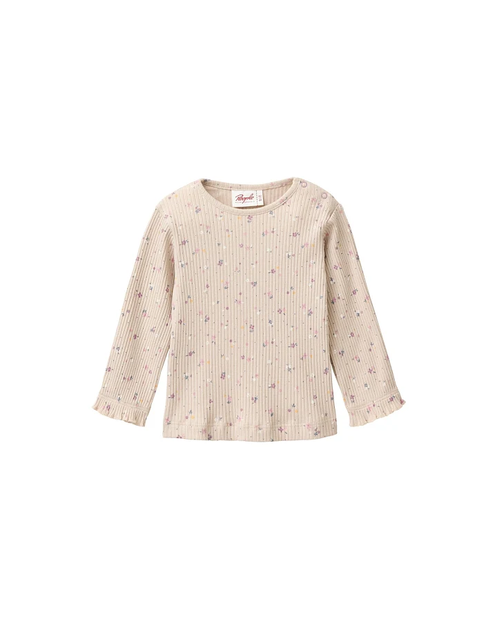 People Wear Organic Langarm-Shirt kleine Blümchen sand Gr. 74/80