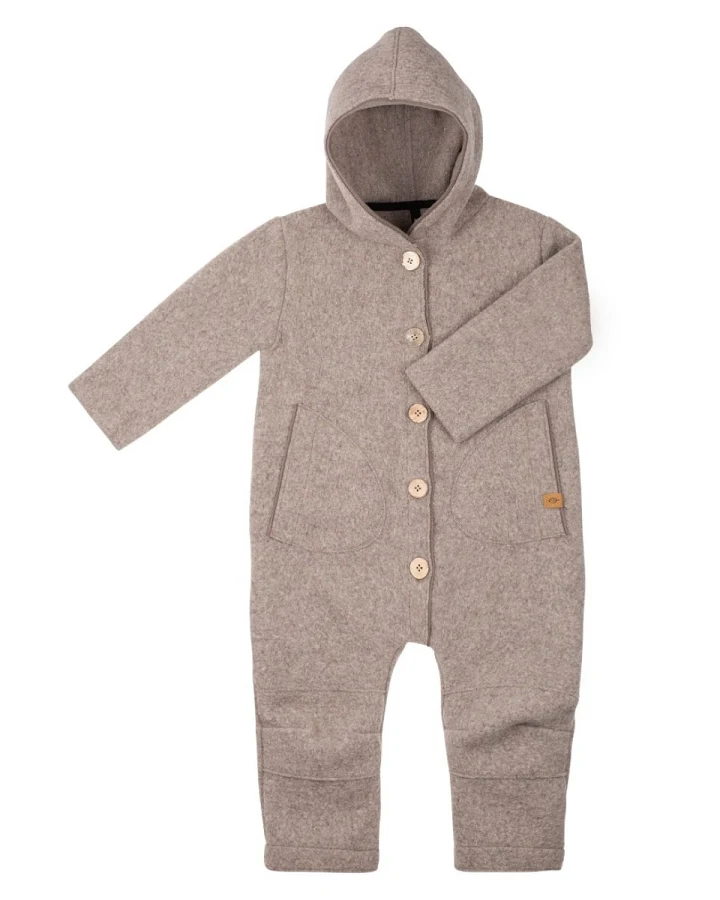 PURE PURE by Bauer Baby und Kinder Overall mit Kapuze Wollwalk kaschmir Gr.86