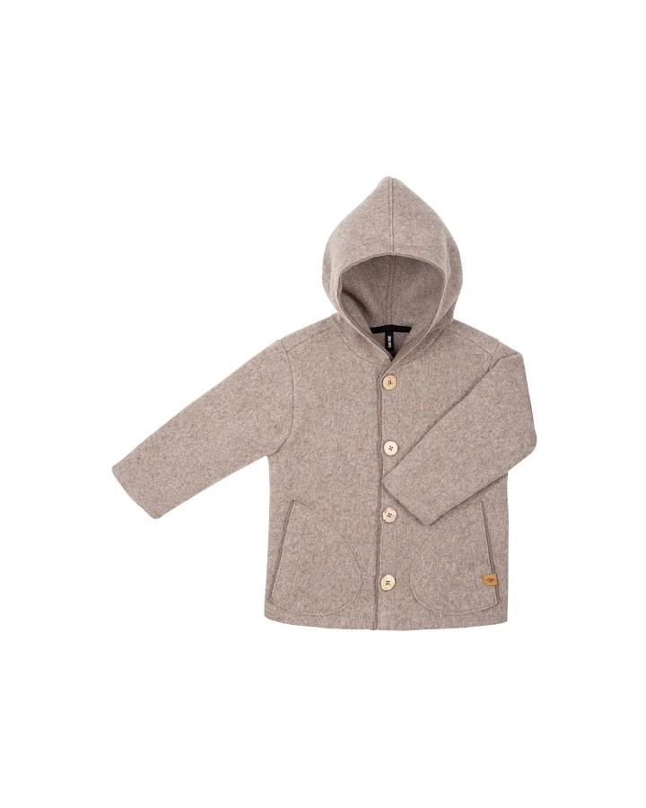 PURE PURE by Bauer Baby und Kinder Jacke mit Kapuze Wollwalk kaschmir Gr.122/128