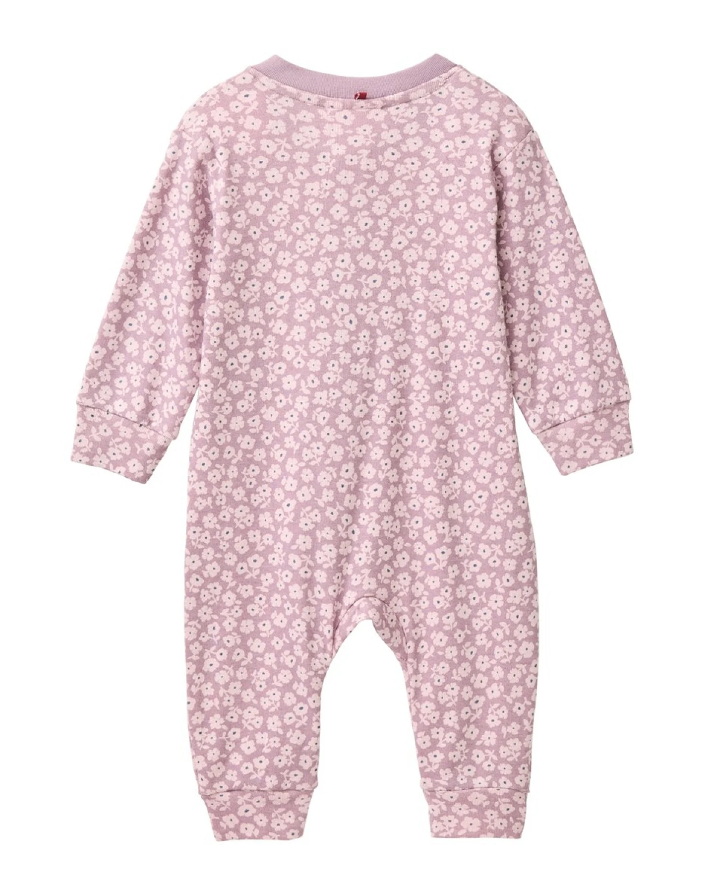 People Wear Organic Langarm-Overall kleine Veilchen dunkelmalve Gr. 50/56 – Ansicht 2