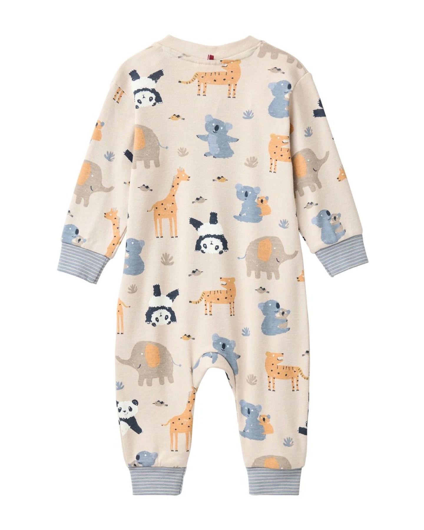 People Wear Organic Langarm-Overall Zoo sand Gr. 62/68 – Ansicht 2