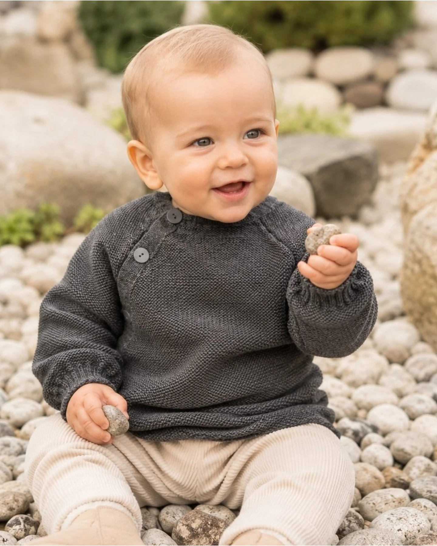 Baby Jacke Schlüttli Bio-Merinowolle fels Gr.62-68 – Ansicht 2