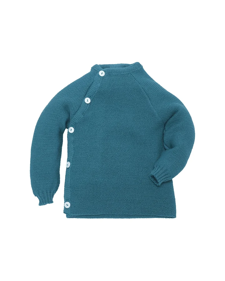 Baby Jacke Schlüttli Bio-Merinowolle karibik Gr.50-56