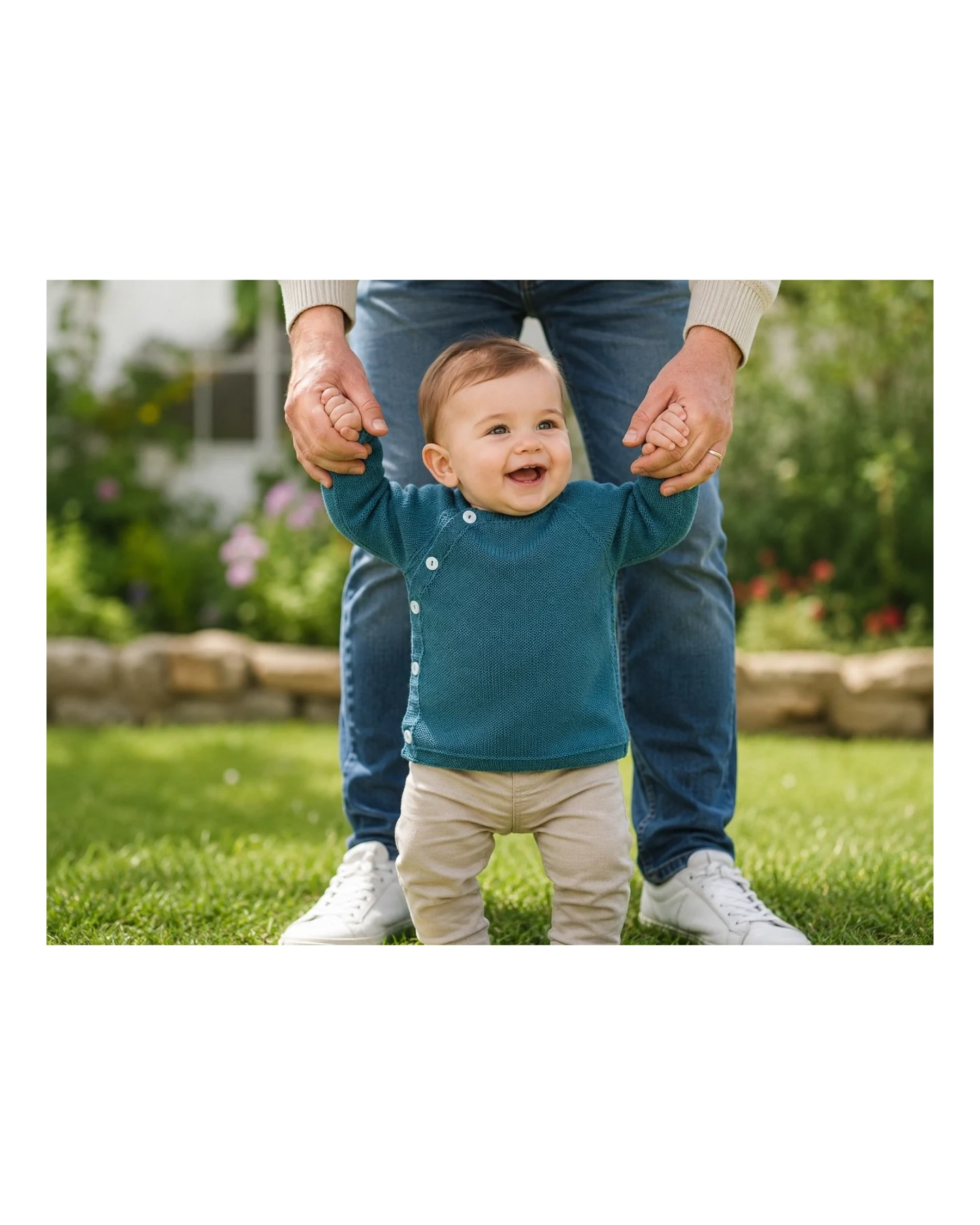 Baby Jacke Schlüttli Bio-Merinowolle karibik Gr.74-80 – Ansicht 2