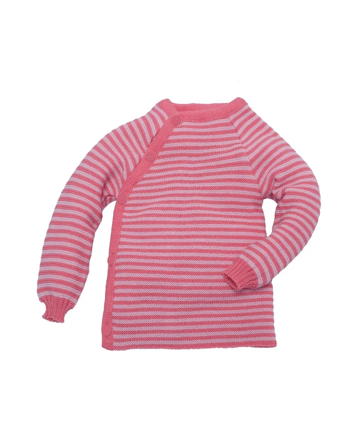 Baby Jacke Schlüttli Bio-Merinowolle candy-geringelt Gr.62-68