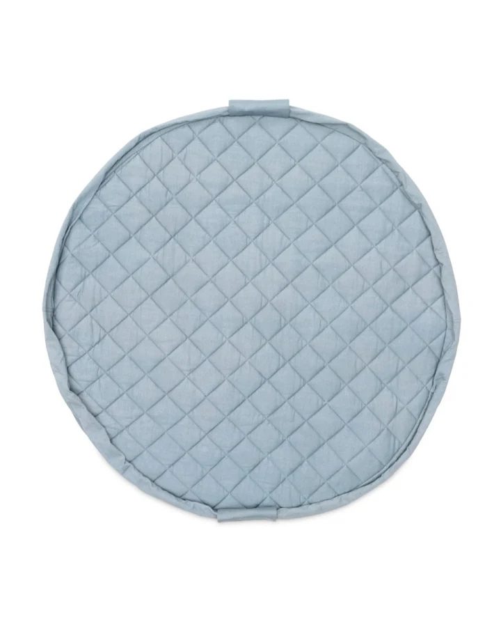 Krabbeldecke, Aufbewahrungs- und Wickeltasche Organic soft blau Durchmesser ca. 120 cm