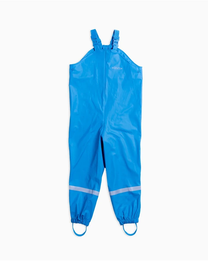 BMS Kinder Buddelhose Regenhose mit Latz Räuberwald SoftSkin hellblau Gr.80