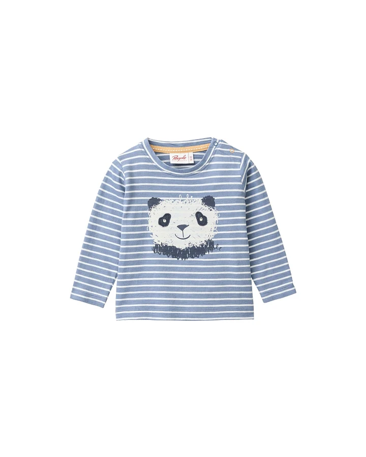 People Wear Organic Langarm-Shirt blaugrau geringelt Gr. 62/68