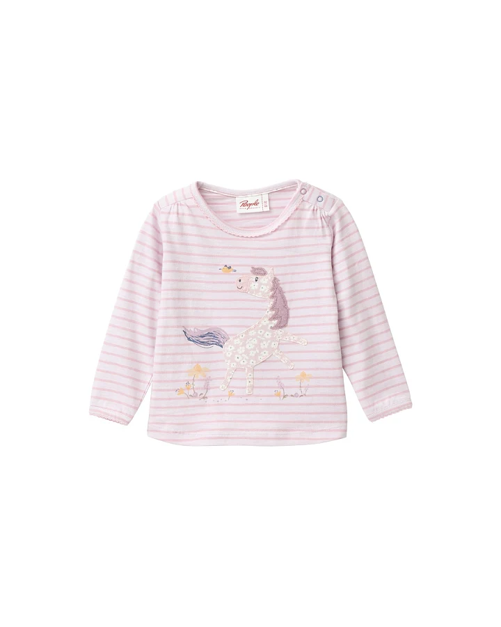 Produktseite: People Wear Organic Langarm-Shirt malve geringelt Gr. 74/80