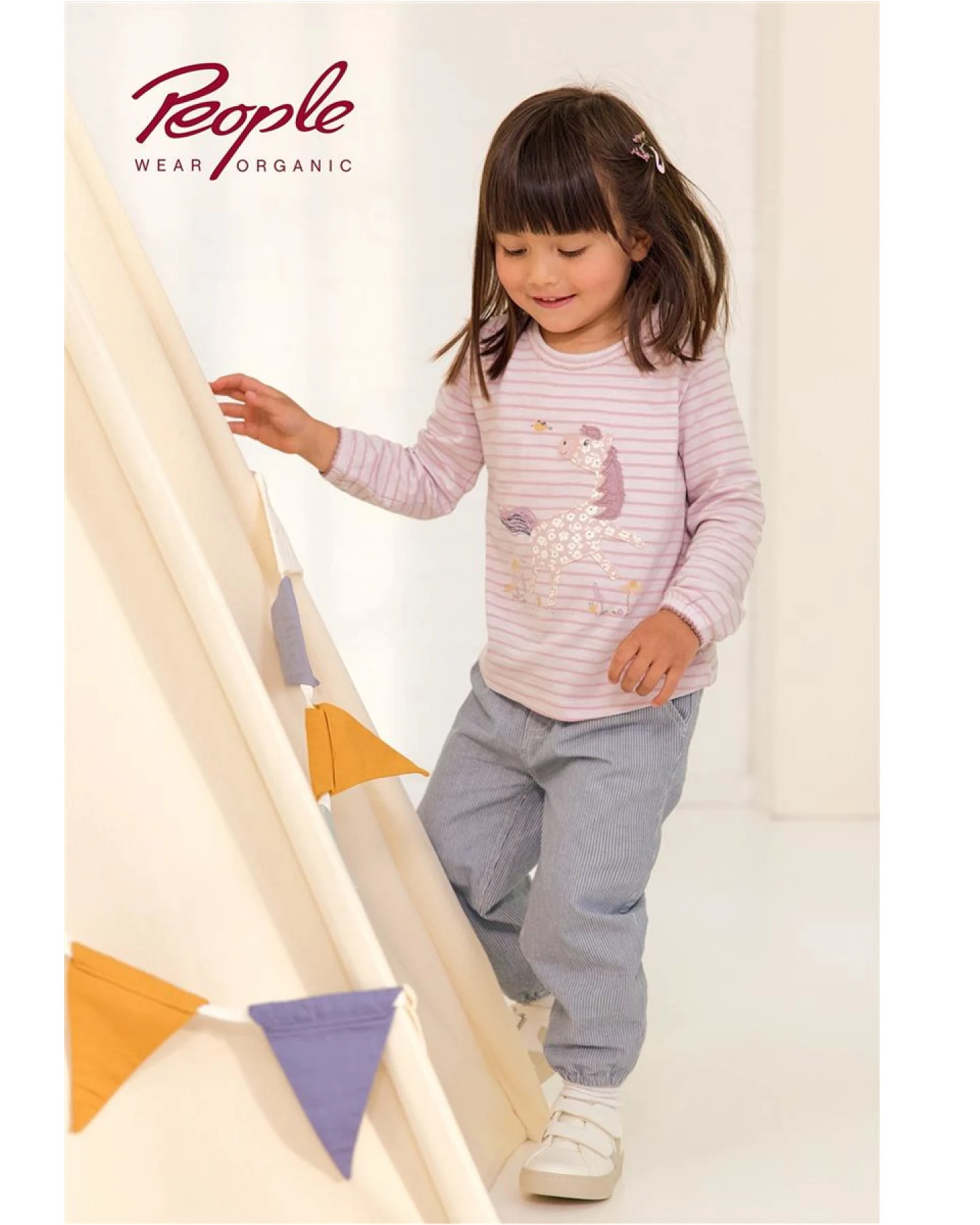 People Wear Organic Langarm-Shirt malve geringelt Gr. 74/80 – Ansicht 2