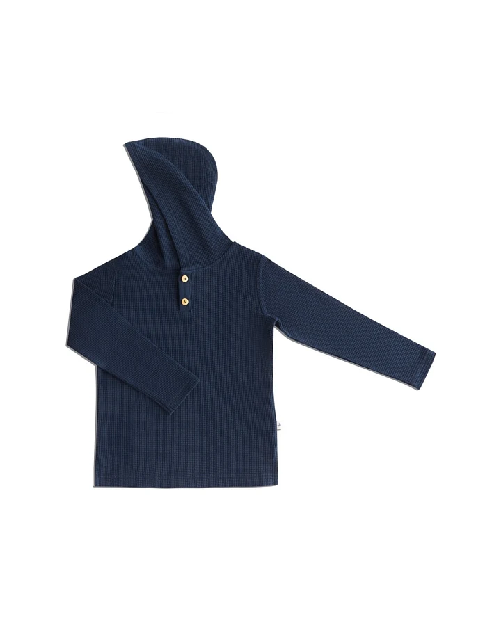 Baby und Kinder Shirt mit Kapuze Piqué indigo Gr.86/92