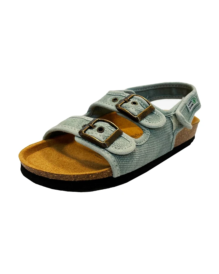 Natural World Kinder Sandalen Bio-Baumwolle aqua Gr.28