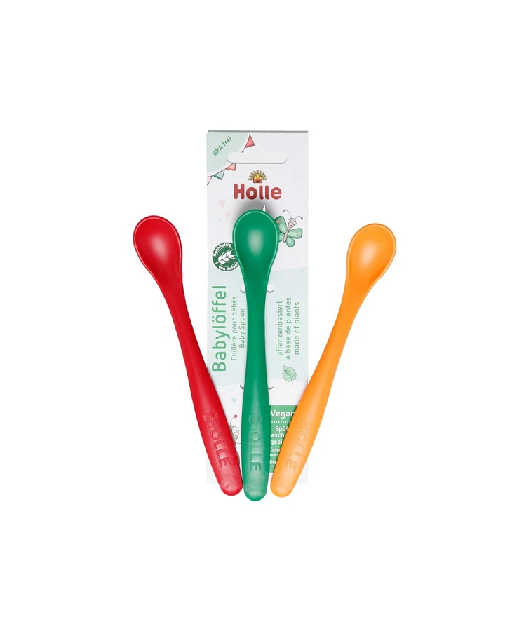 Holle Babylöffel aus nachwachsenden Rohstoffen 3er Set, bunt Länge 15 cm