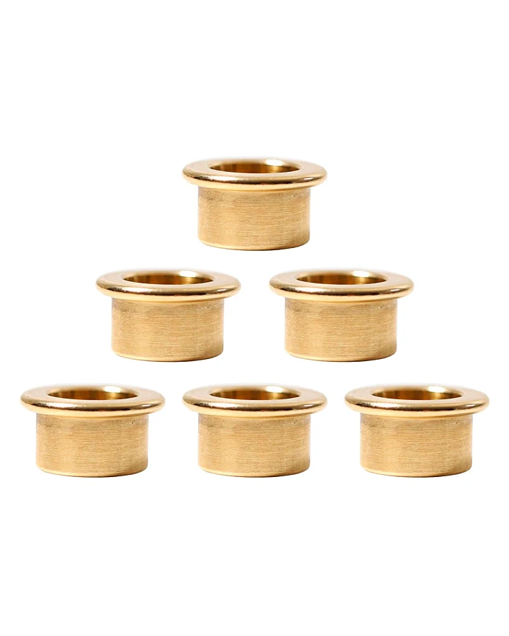 Kerzenhaltertülle aus Messing 6er Set Durchmesser innen 1,4 cm, außen 2 cm