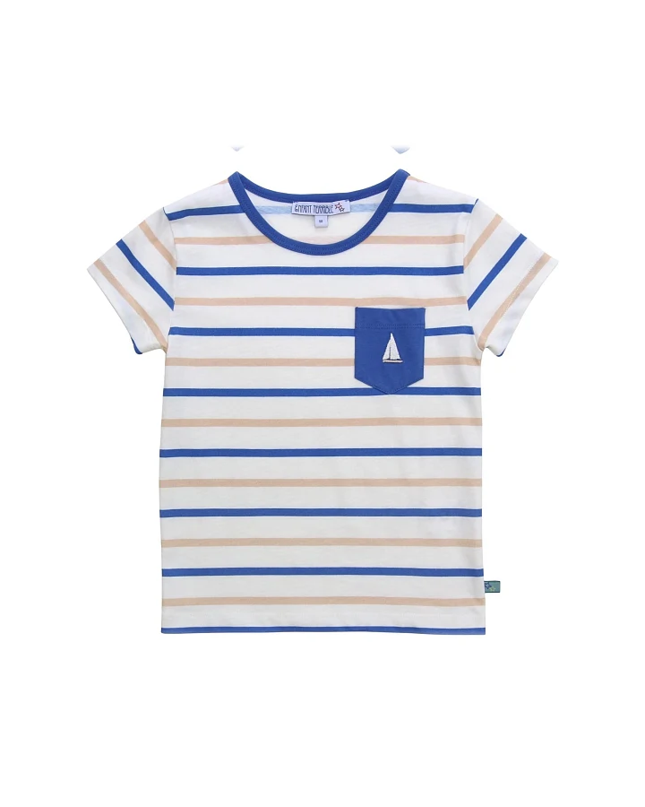 Produktseite: Shirt mit Streifen und Segelboot white-sky blue Gr. 98/104