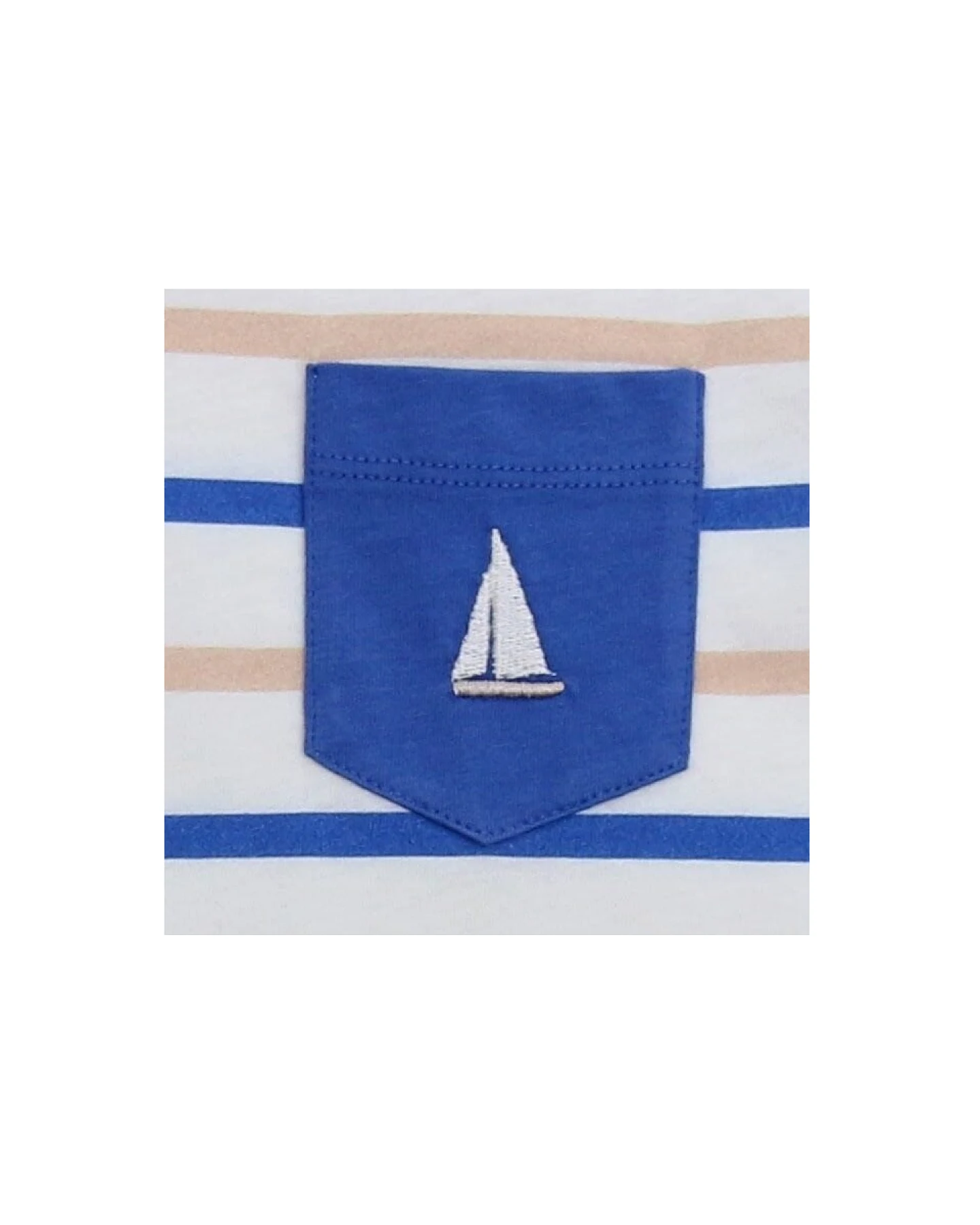 Shirt mit Streifen und Segelboot white-sky blue Gr. 98/104 – Ansicht 2