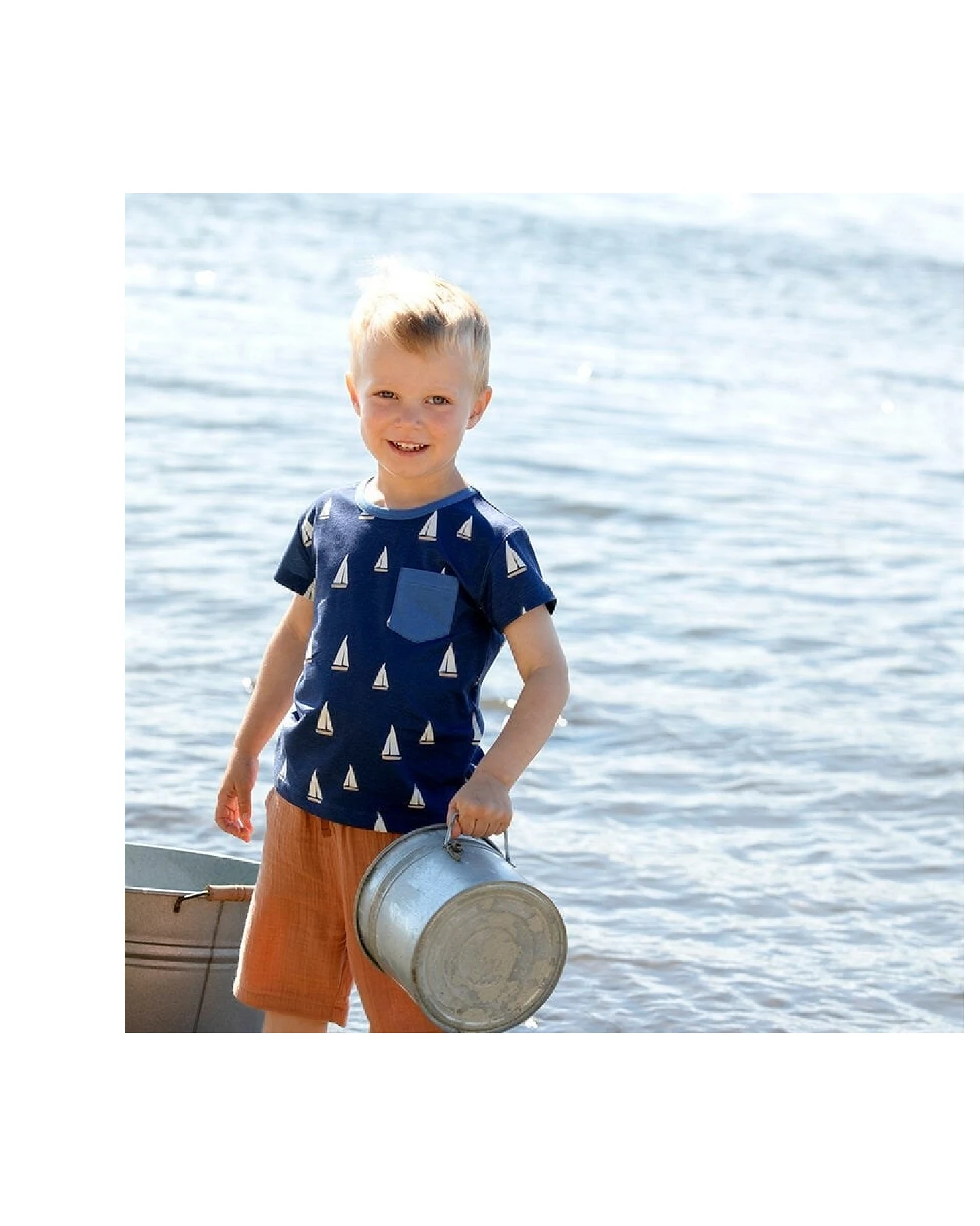 Shirt mit Segelbootdruck navy-white Gr. 86/92 – Ansicht 2