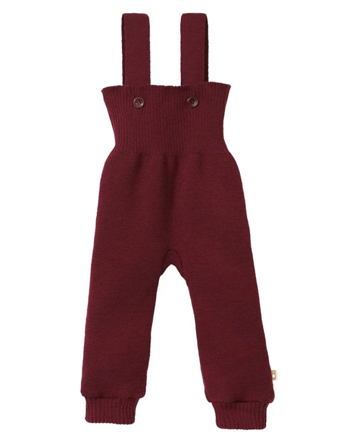 Disana Baby Hose mit Trägern Bio-Merinowolle cassis Gr.74/80