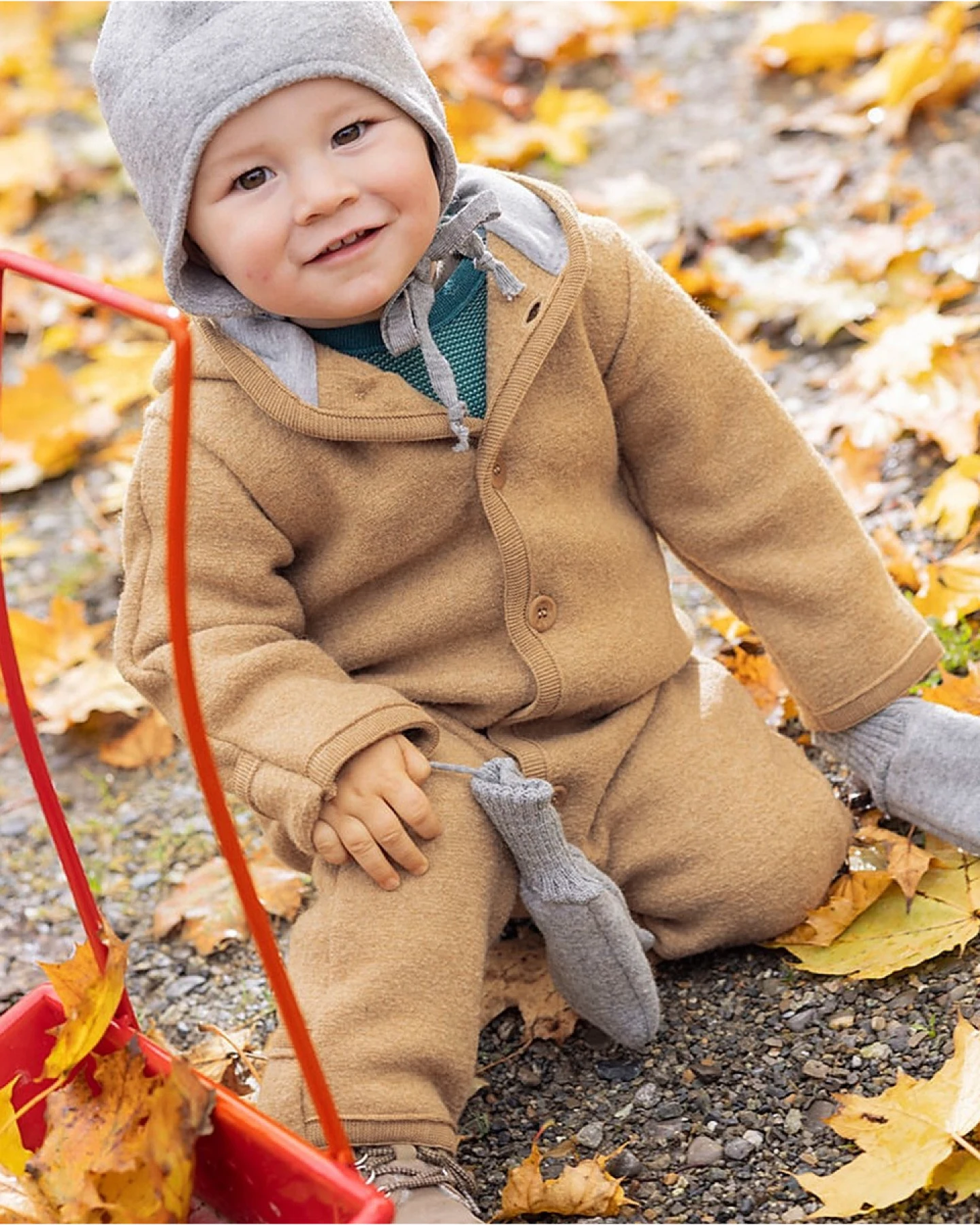 Disana Baby Walk-Overall Bio-Merinowolle karamell Gr.62/68 – Ansicht 2